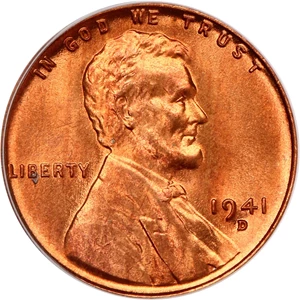 image for: 1941-D 1c PCGS MS67 RD