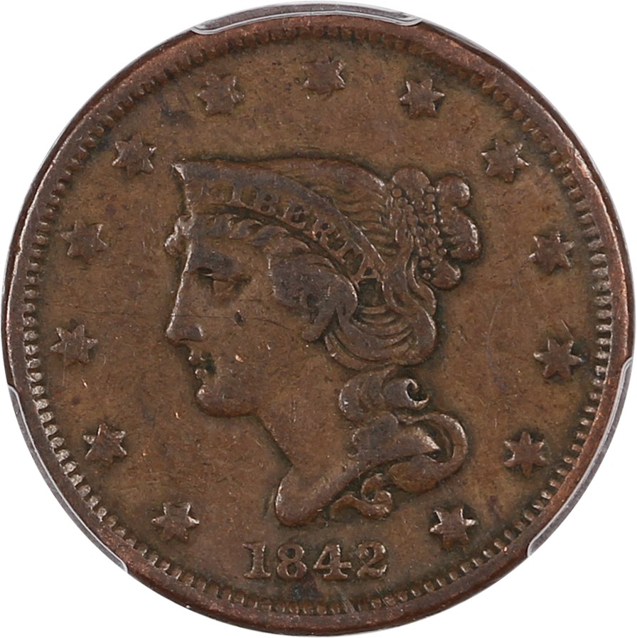 image for: 1842 1c PCGS VF25 (Small Date)