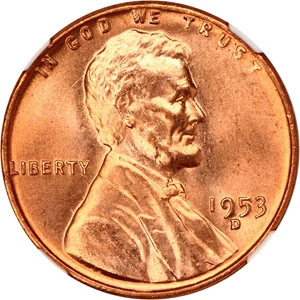 image for: 1953-D 1c NGC MS67 RD
