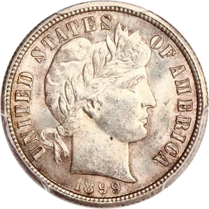image for: 1899-S 10c PCGS MS63