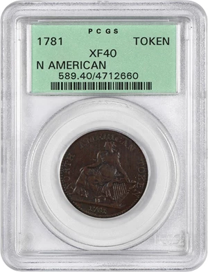 image for: 1781 North American Token PCGS XF40 (OGH)
