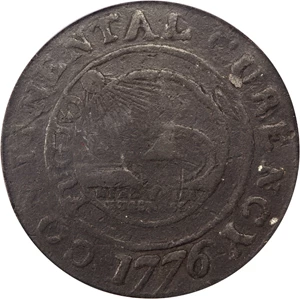 image for: 1776 Continental Dollar $1 PCGS VG-10 (CURENCY, Pewter)