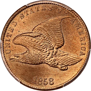 image for: 1858 Flying Eagle 1c PCGS MS66+ (Small Letters)