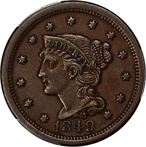 image for: 1849 1c PCGS XF45