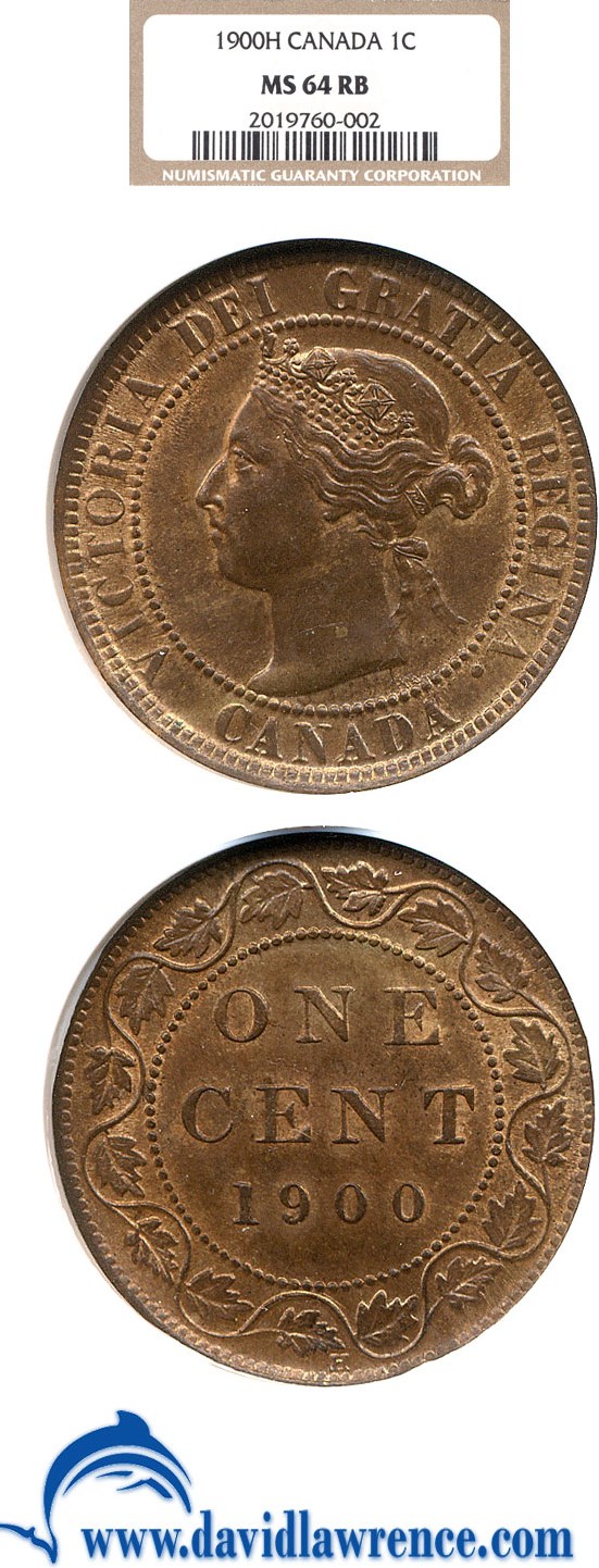 image for: Canada: 1900-H 1c  NGC MS64 RB