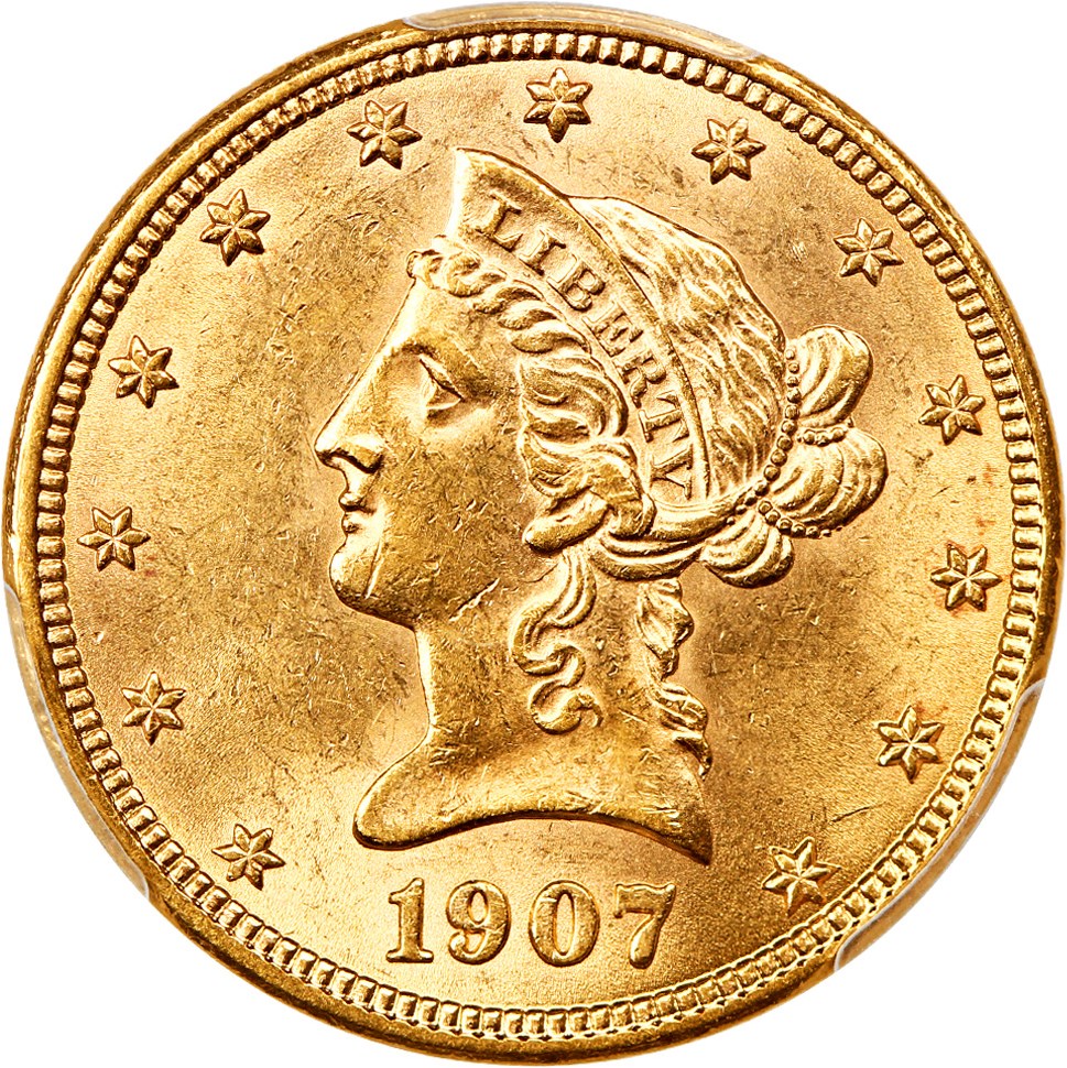 image for: 1907-D $10 PCGS MS62