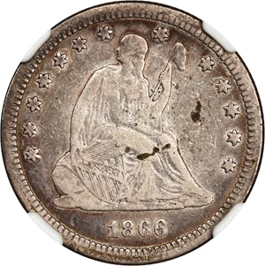 image for: 1866 25c NGC VF20