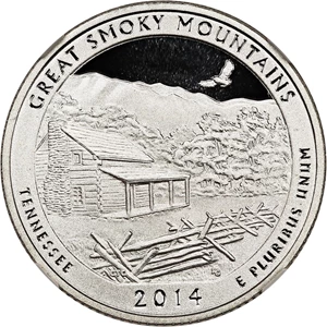 image for: 2014-S Great Smoky Mountains 25c NGC Proof 69 UCAM (Silver)