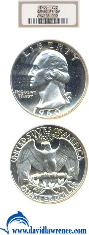 image for: 1960 25c NGC Proof 69 Cameo