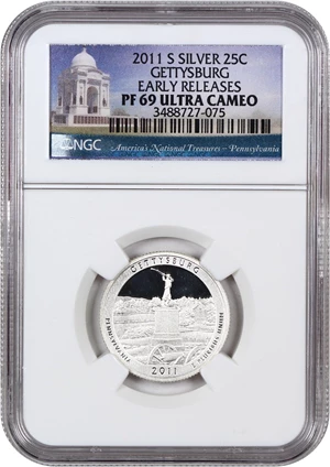 image for: 2011-S Gettysburg 25c NGC Proof 69 UCAM (Silver)