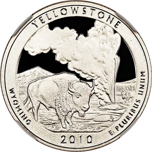 image for: 2010-S Yellowstone 25c NGC Proof 70 UCAM (Clad)