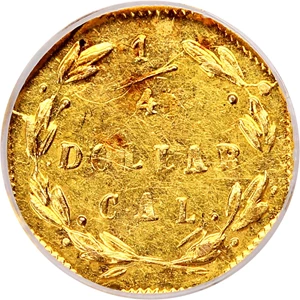 image for: 1871 Cal. Gold 25c NGC MS61 (BG-767)