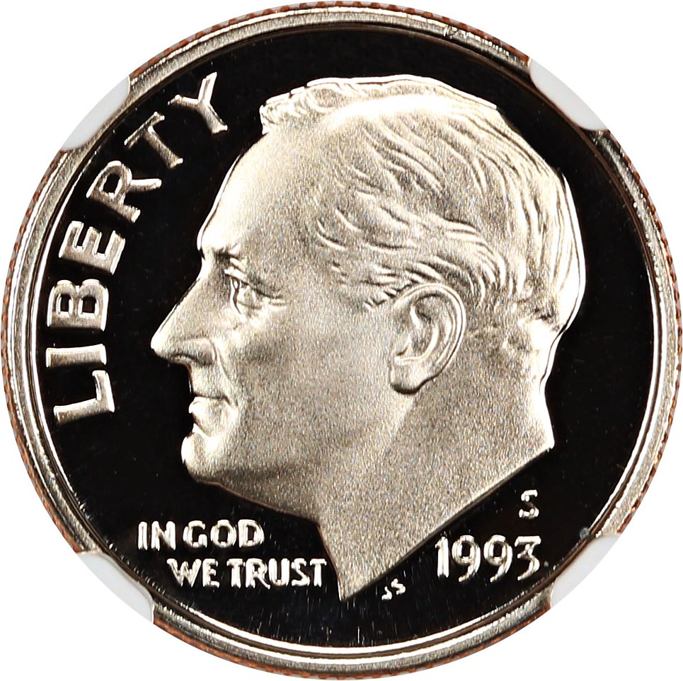 image for: 1993-S 10c NGC Proof 69