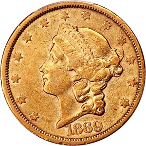 image for: 1869-S $20 PCGS XF45