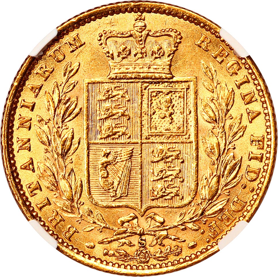 image for: Australia: 1875-S Shield (KM-6) Sov NGC MS61