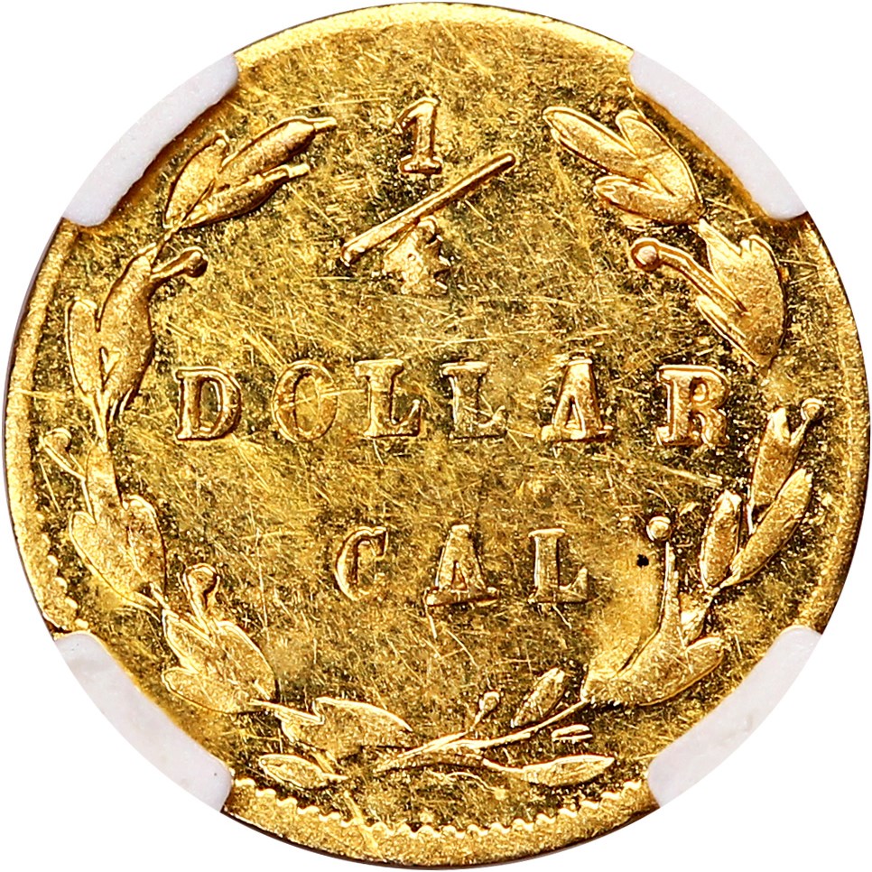 image for: 1871 Cal. Gold 25c NGC MS62 (BG-840)