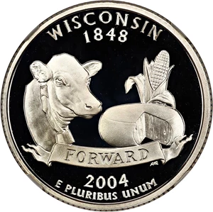 image for: 2004-S Wisconsin 25c NGC Proof 69 UCAM (Silver)