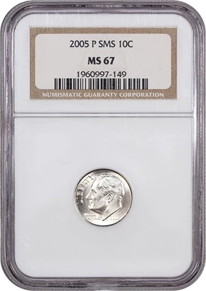 image for: 2005-P 10c NGC MS67 (Special Mint Set, OH)