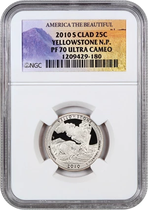 image for: 2010-S Yellowstone 25c NGC Proof 70 UCAM (Clad)