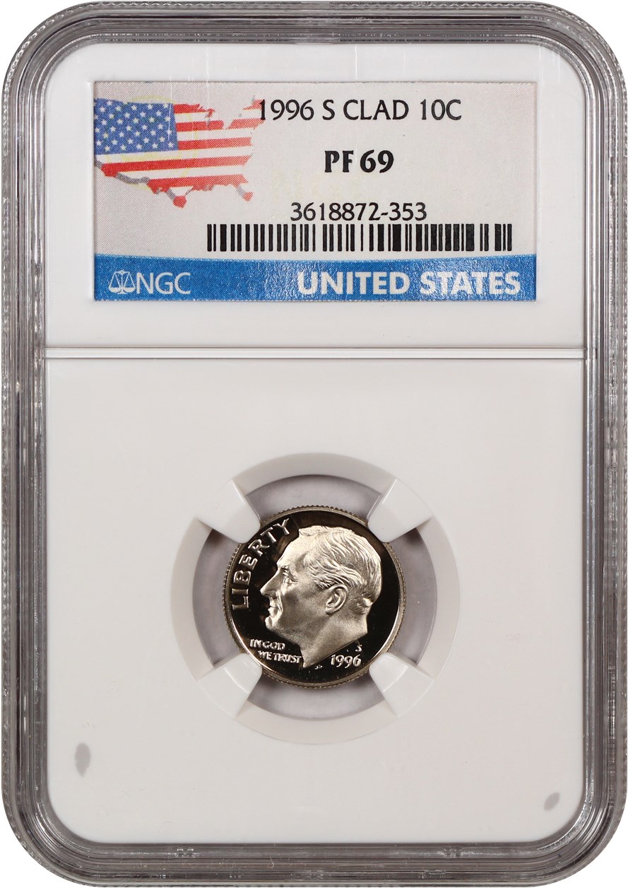 image for: 1996-S 10c NGC Proof 69