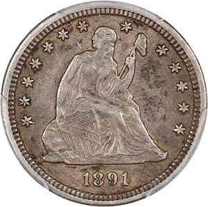 image for: 1891-S 25c PCGS XF45