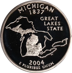image for: 2004-S Michigan 25c PCGS Proof 69 DCAM (Silver)