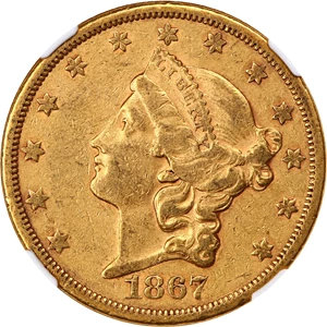 image for: 1867-S $20 NGC/CAC XF45
