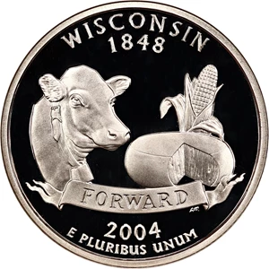 image for: 2004-S Wisconsin 25c NGC Proof 69 UCAM (Silver, OH)