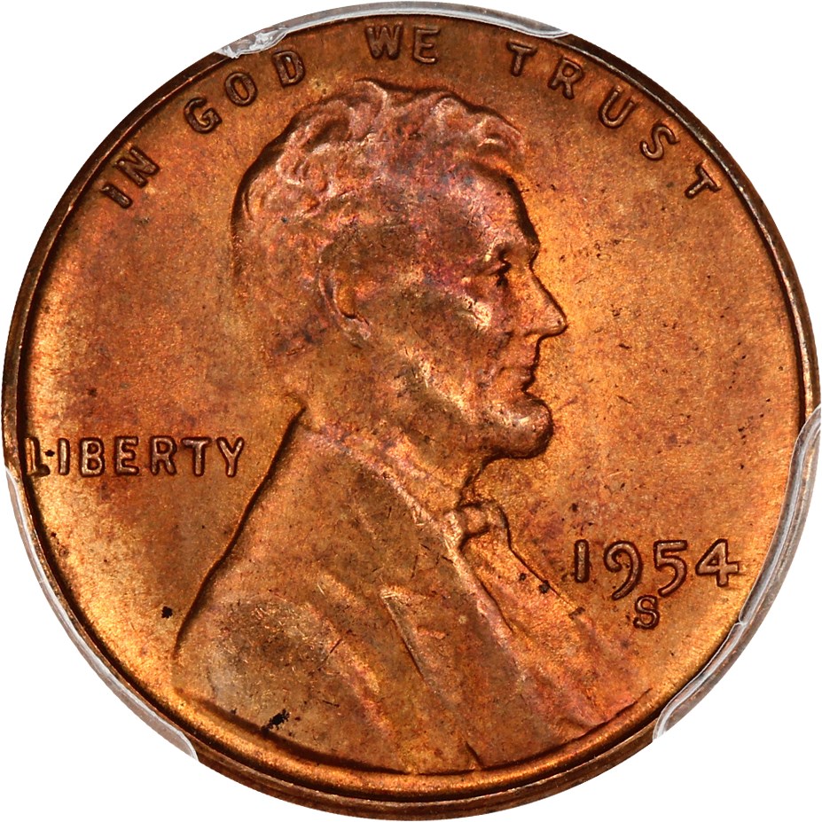 image for: 1954-S 1c PCGS MS65 RB