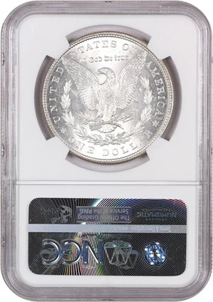 image for: Hot 50 VAM: 1885 $1 NGC MS62 (VAM-1B, Pitted Reverse)