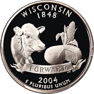 image for: 2004-S Wisconsin 25c PCGS Proof 69 DCAM (Silver)