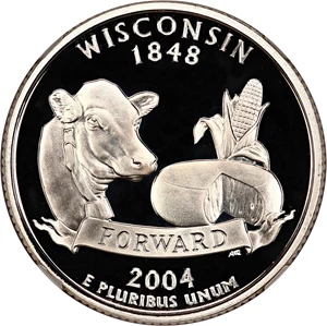 image for: 2004-S Wisconsin 25c NGC Proof 69 UCAM (Silver)