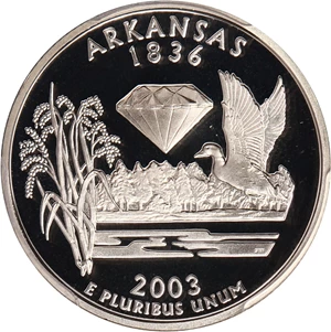 image for: 2003-S Arkansas 25c PCGS Proof 69 DCAM (Silver)