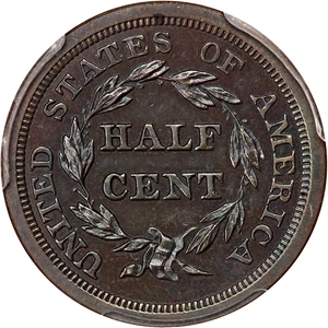 image for: 1848 1/2c PCGS/CAC Proof 64 BN (Restrike)
