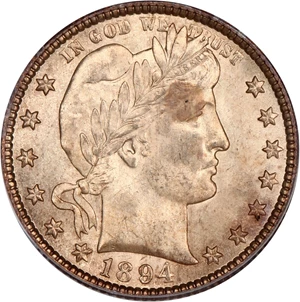 image for: 1894-O 25c PCGS/CAC MS66