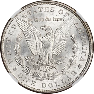 image for: Hot 50 VAM: 1885 $1 NGC MS62 (VAM-1B, Pitted Reverse)
