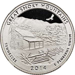 image for: 2014-S Great Smoky Mountains 25c NGC Proof 69 UCAM (Silver)