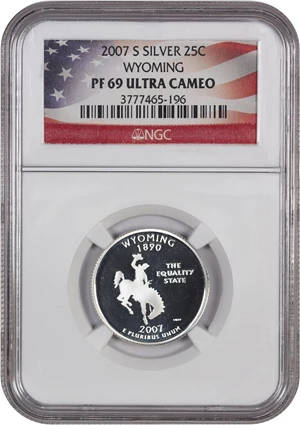image for: 2007-S Wyoming 25c NGC Proof 69 UCAM (Silver)