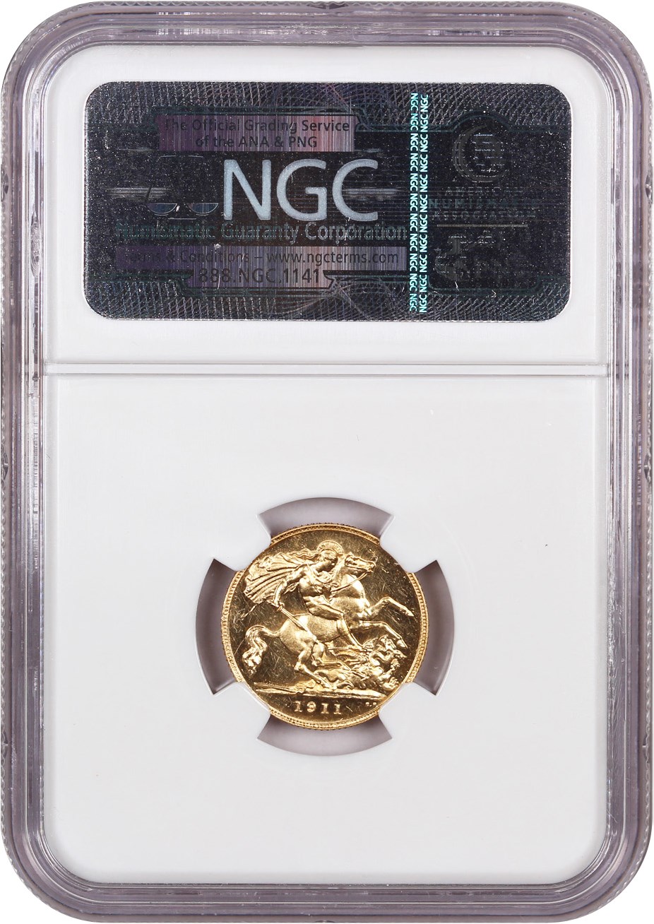 image for: Great Britain: 1911 1/2 Sov NGC Proof 62 CAM