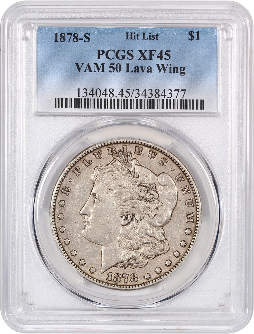 image for: 1878-S $1 PCGS XF45 (VAM-50, Lava Wing)