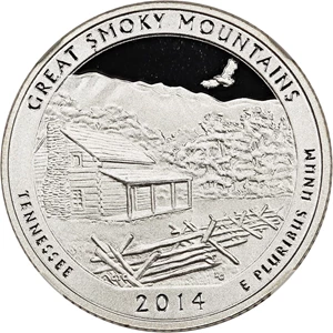 image for: 2014-S Great Smoky Mountains 25c NGC Proof 69 UCAM (Silver)