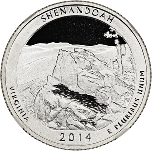 image for: 2014-S Shenandoah 25c NGC Proof 69 UCAM (Silver)