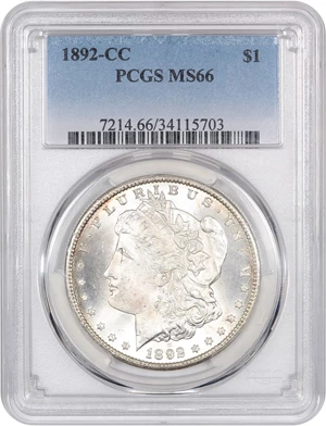 image for: 1892-CC $1 PCGS MS66