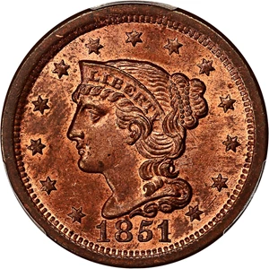 image for: 1851/81 1c PCGS MS65 RB