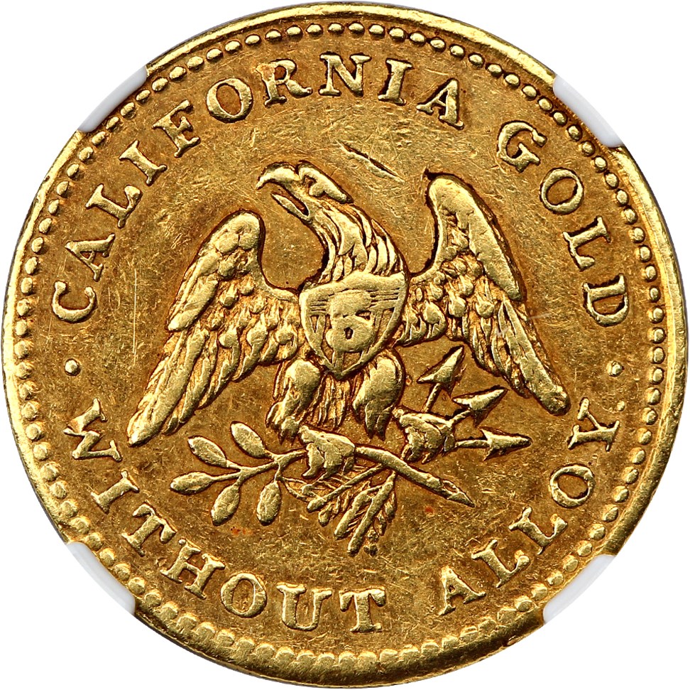 image for: 1849 Norris, Gregg, & Norris $5 NGC/CAC AU55 (Reeded Edge)