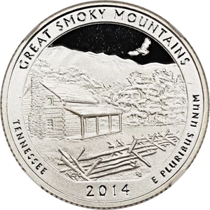 image for: 2014-S Great Smoky Mountains 25c NGC Proof 69 UCAM (Silver)