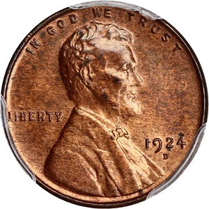 image for: 1924-D 1c PCGS MS64 RB