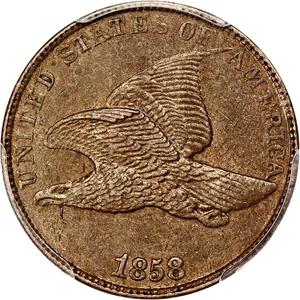 image for: 1858/7 Flying Eagle 1c PCGS/CAC AU58