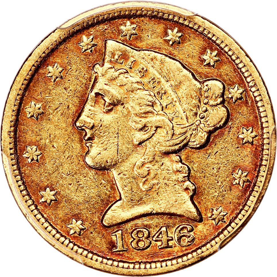 image for: 1846-D $5 PCGS XF45