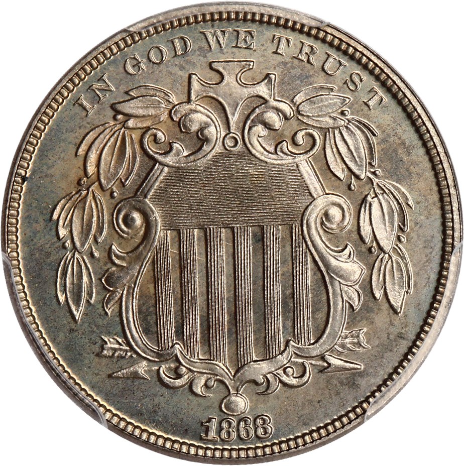 image for: 1868 5c PCGS/CAC Proof 65